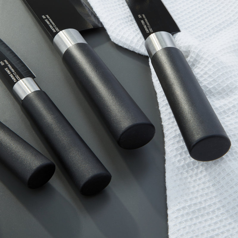 Ensemble de couteaux antiadhésifs en acier inoxydable 4 pièces BergHOFF DiNA Prime, noir
