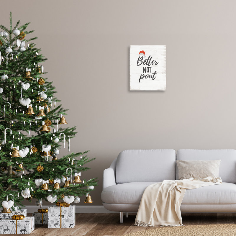 Festive Better Not Pout Canvas, design par Lauren Rader, H 20 po x l 16 po