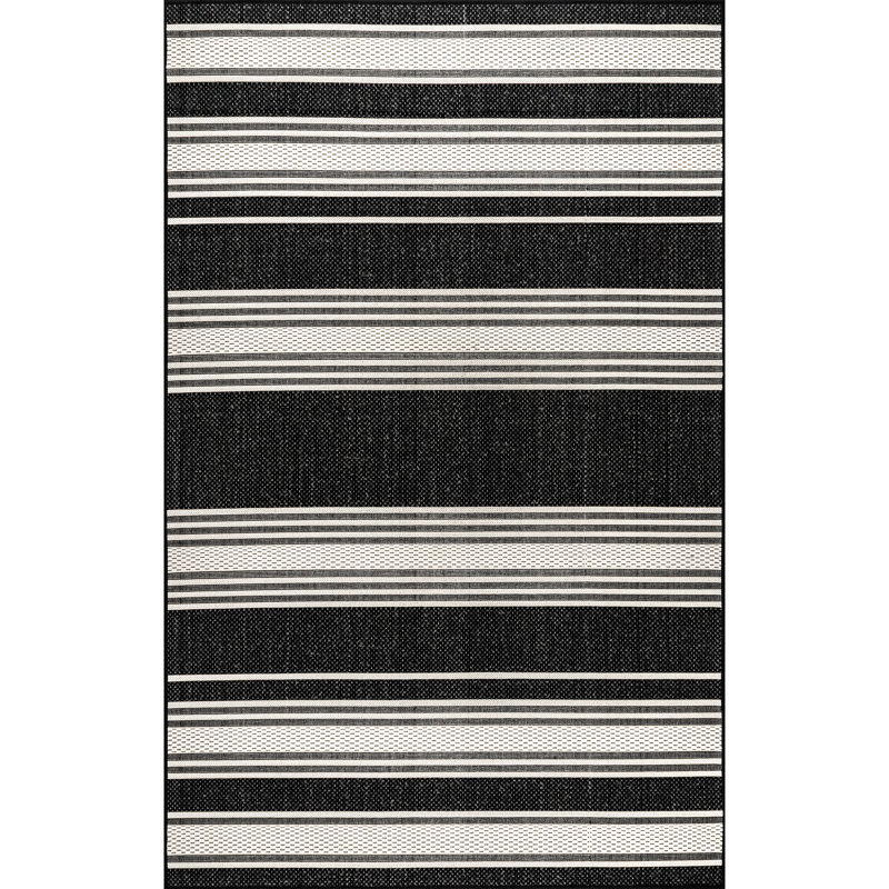 Romy Striped Indoor/Outdoor Area Rug, Rectangle 6'7" x 9'