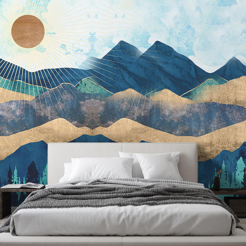 Abstract Mountains Peel & Stick Border, 108" L x 96" W