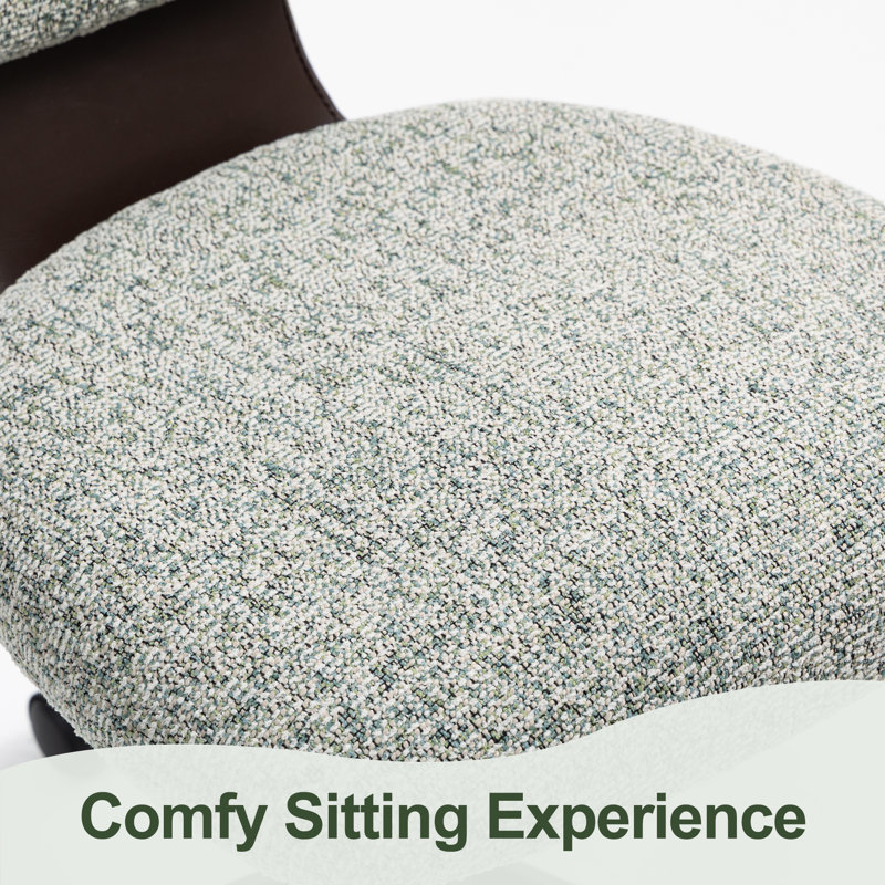 Modern Chenille Swivel Desk Office Chair, Green