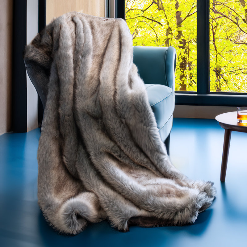 Jeté en fausse fourrure de luxe Thomas Collection®, L 60 po x L 96 po