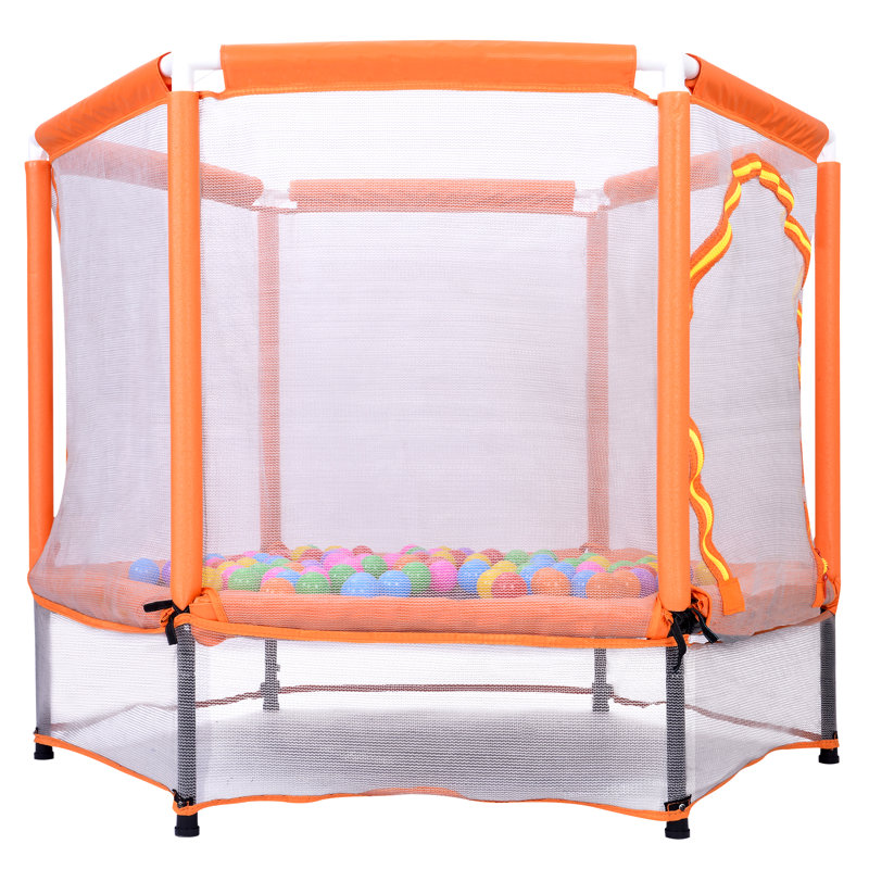 Trampoline 55 "pour tout-petits avec filet de sécurité et balles, mini trampoline intérieur / extérieur pour enfants