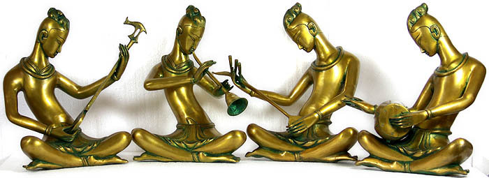 Groupe de musiciens (ensemble de quatre sculptures)