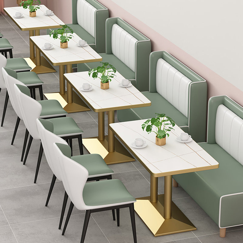 Banc de restaurant Minimalist Cafe 47,2, Blanc / Vert clair