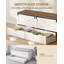 Coffret de rangement de 150 cm, coffre de rangement avec portes coulissantes de style grange et 2 tiroirs | Coffret de rangement compact style ferme, banc de rangement pour salon, chambre, entrée, blanc rustique