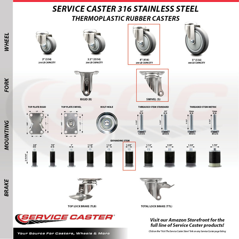 Thermoplastic Rubber Casters