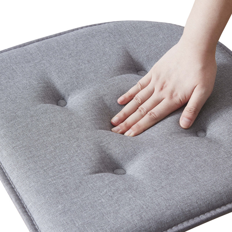 Coussin de siège en mousse à mémoire de forme en U épais et confortable de qualité supérieure Coussin de siège capitonné antidérapant Housse de siège intérieure en caoutchouc antidérapant de 17 po x 16 po pour bureau, chaises de cuisine, paquet de 6, couleur grise