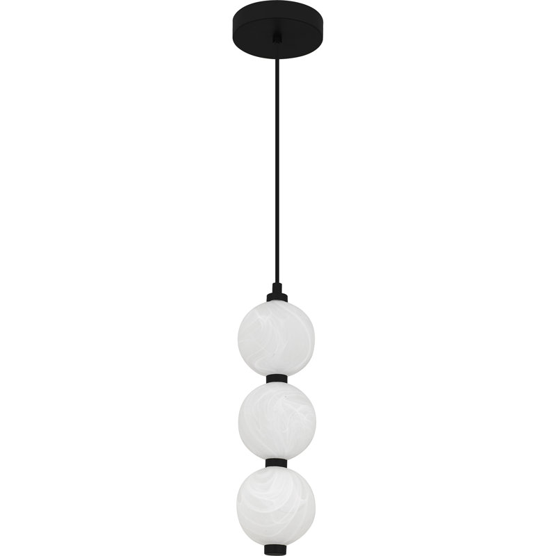 Mini-luminaire suspendu DEL noir mat Clarendon
