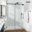 Porte de douche coulissante simple sans cadre de 62 à 67 po x H 72 po avec verre trempé transparent de 3/8 po (10 mm), film incassable et localisateur de trou d'installation - Rail supérieur rond-123245643