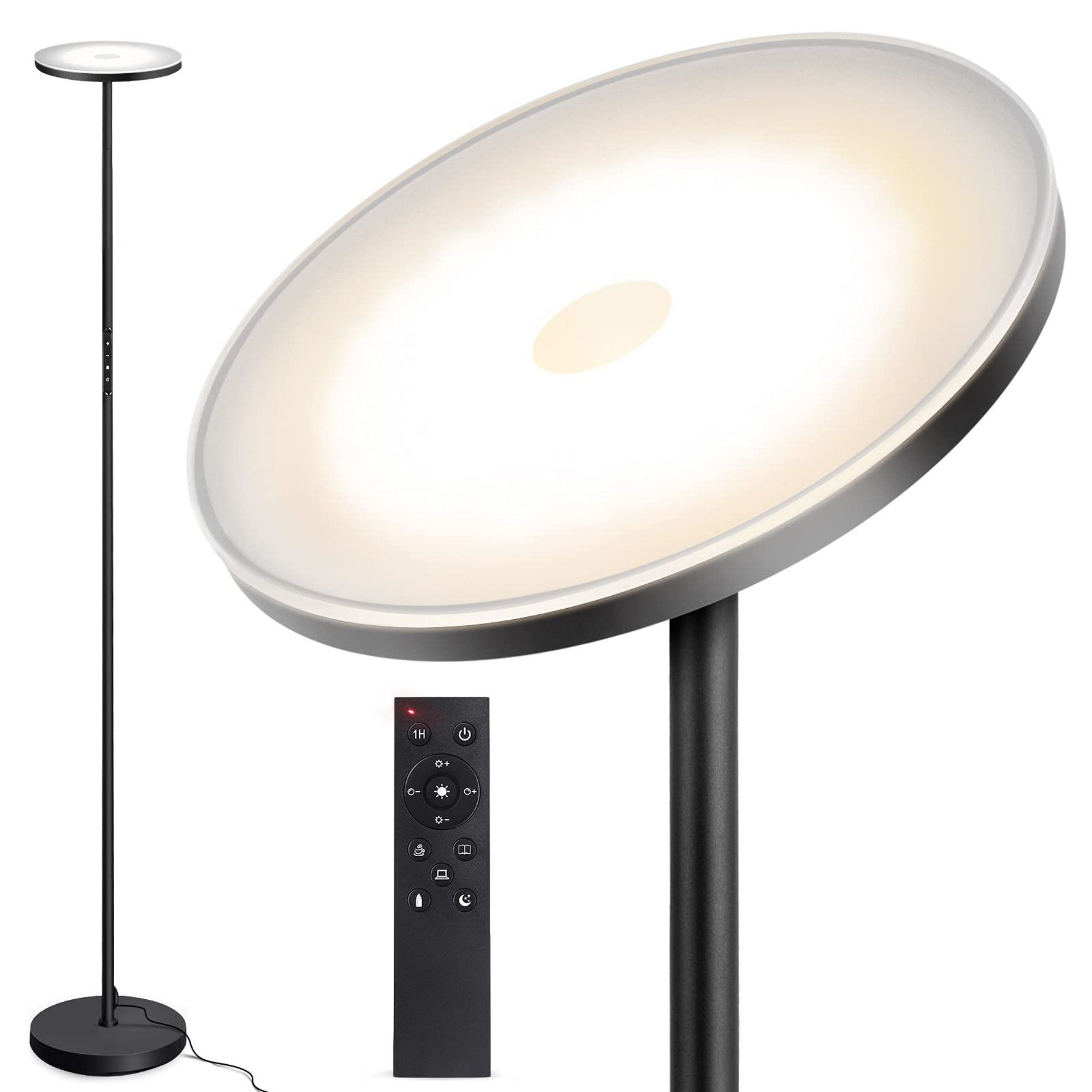 Orren Ellis Voleta 70 LED Torchiere Floor Lamp With Remote Control &  Reviews