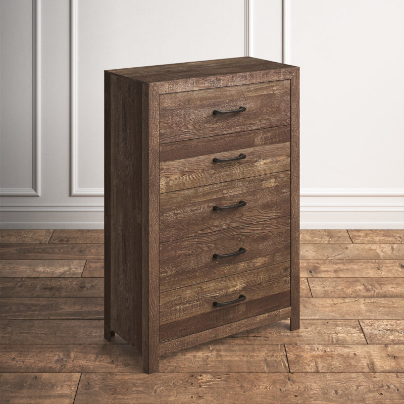 Commode 5 tiroirs 31,5 po Thales, Brun