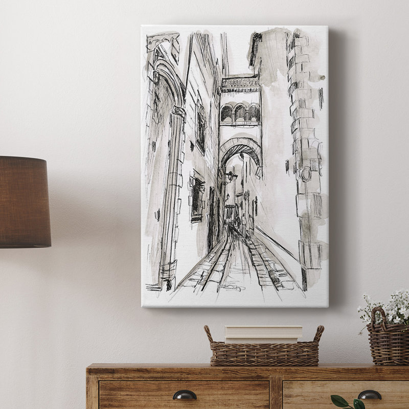 Europe Street Sketches II - galerie sur mesure, H 36 po x l 24 po