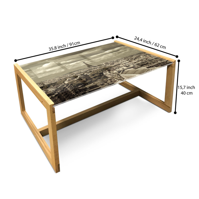 Jaheem Trestle Coffee Table, 40cm H x 91cm W x 62cm D