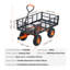 Chariot de jardinage en métal robuste avec côtés amovibles et pneus de 10 po - chariot utilitaire d'une capacité de 400 lb-126176122