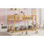 Lit superposé bas simple au-dessus d'un lit simple, lit superposé au sol avec échelle, fabrication en bois massif pour enfants et adolescents, finition naturelle, conception peu encombrante-875964904