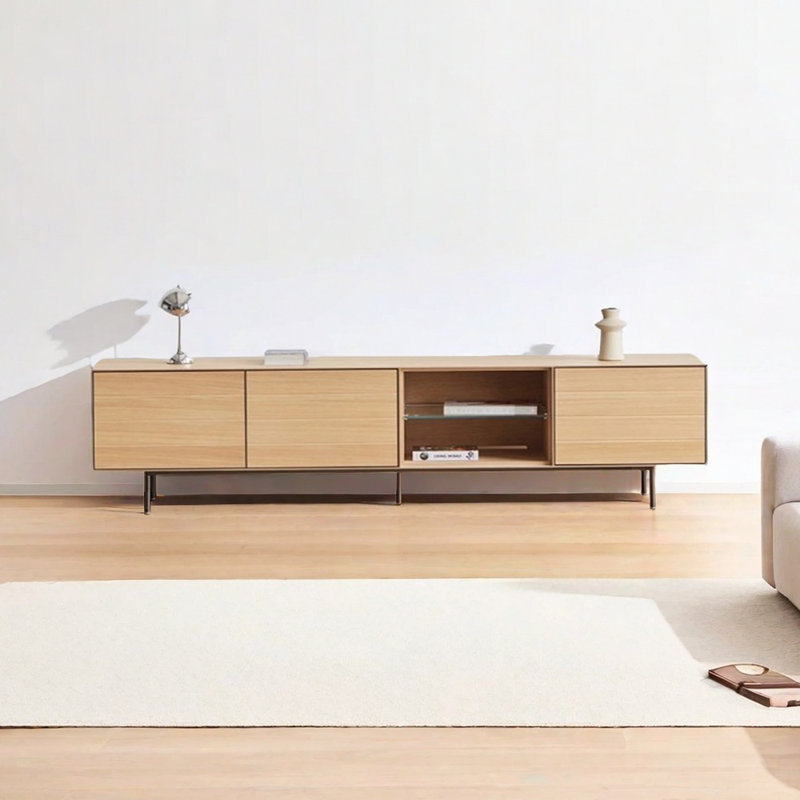 Simple design sense solid wood TV cabinet