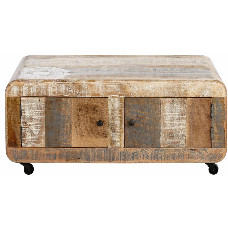 Jared Solid Wood Four Leg Coffee Table with Storage