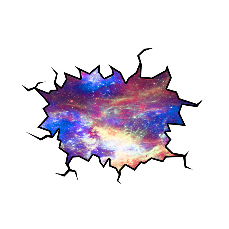 Décalcomanie murale espace pour l’extérieur galaxy, H 36 po x l 46 po x P 0,01 po