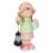 17"H Girl Holding Lantern Solar Statue with LED Lights