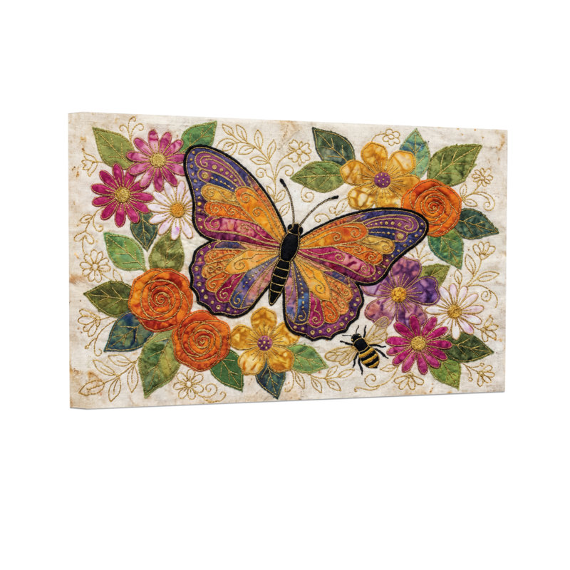 Animaux, impression de jardin floral, H 12 po x l 18 po