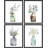 Plant In Bottle " IDEA4WALL Framed Pastel Forest Leaf Glass Vase Wall Art, Set Of 4 Nature Wilderness Wall Decor Prints, Botanical Floral Wall Decor For Living Room, Bedroom " 4 - Pieces-119403325-90161955