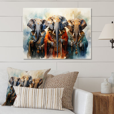 Éléphants d'Afrique sacrés II - décoration murale en métal africain