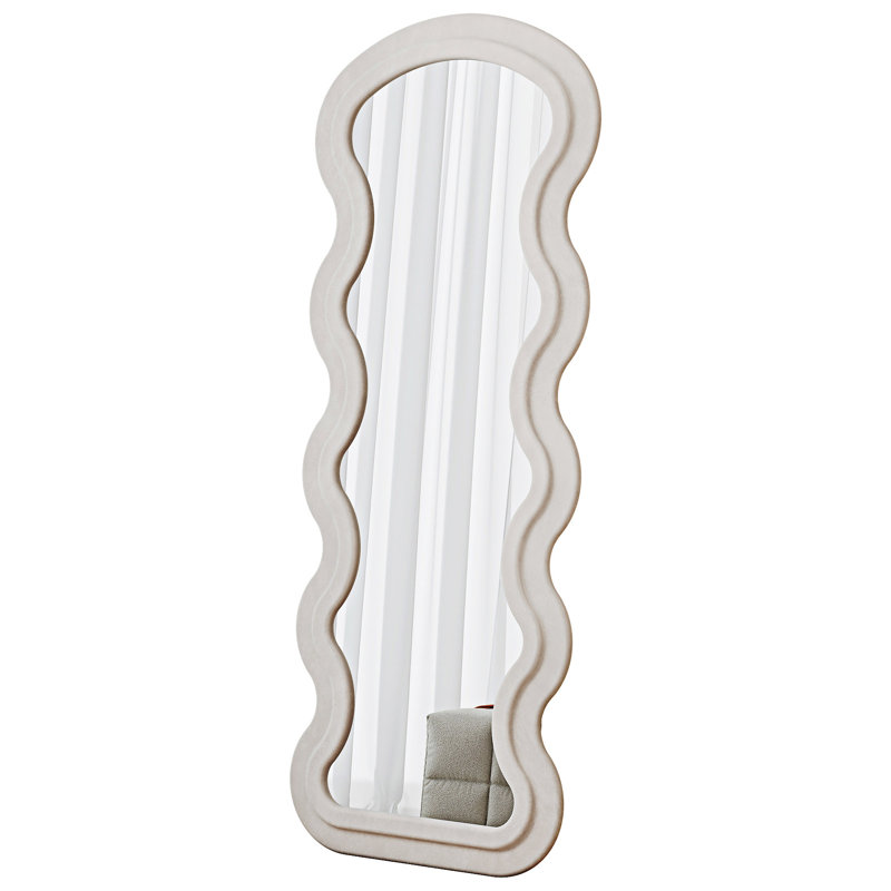 Full Length Floor Mirror With Stand, White