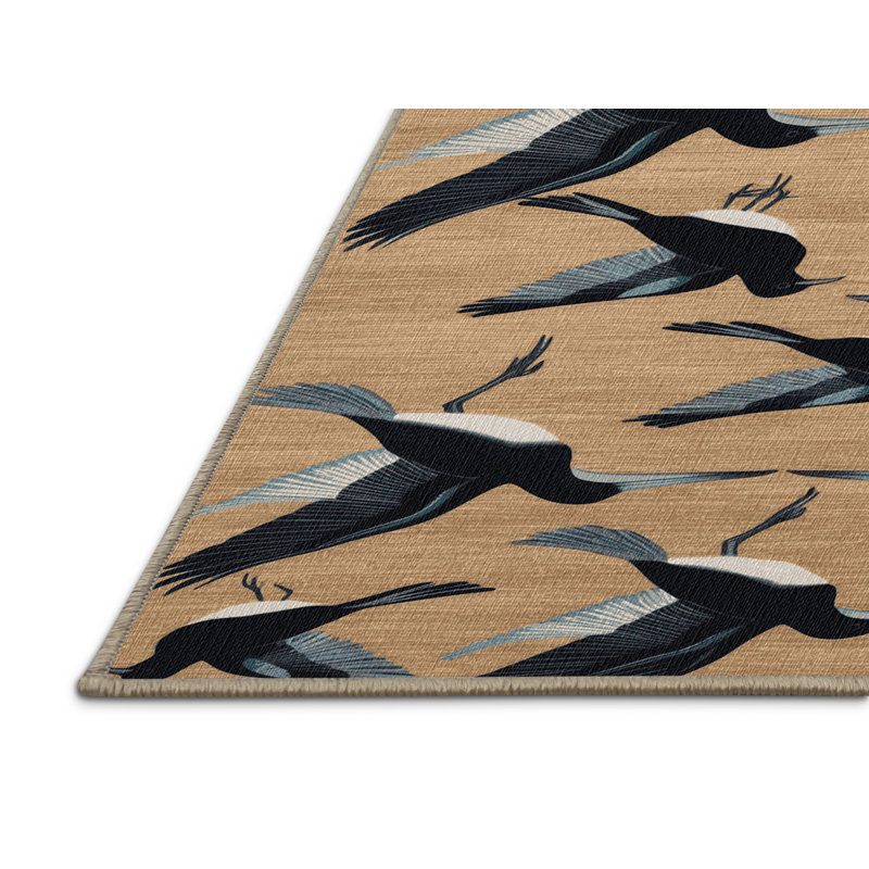 Washable Smooth billed Ani Birds Area Rug, Runner 2' x 4'