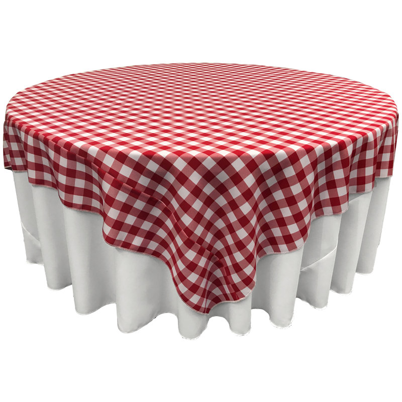 Huertas Tablecloth, White and Red, 58" Square