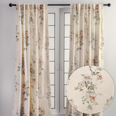 Maison d' Hermine Curtains for Living Room 100% Cotton 108 inch Length Two Panel Light Filtering Curtains for Windows with Rod and Loop Pockets (Villette - Dove Grey, 50"W x 108"L)
