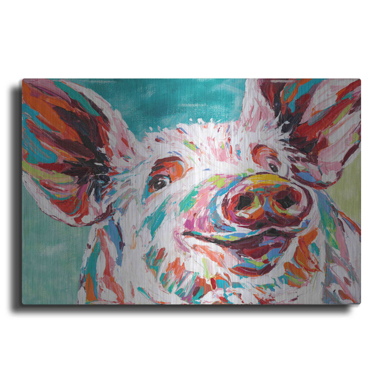 'Piggy I' By Carolee Vitaletti Metal Wall Art