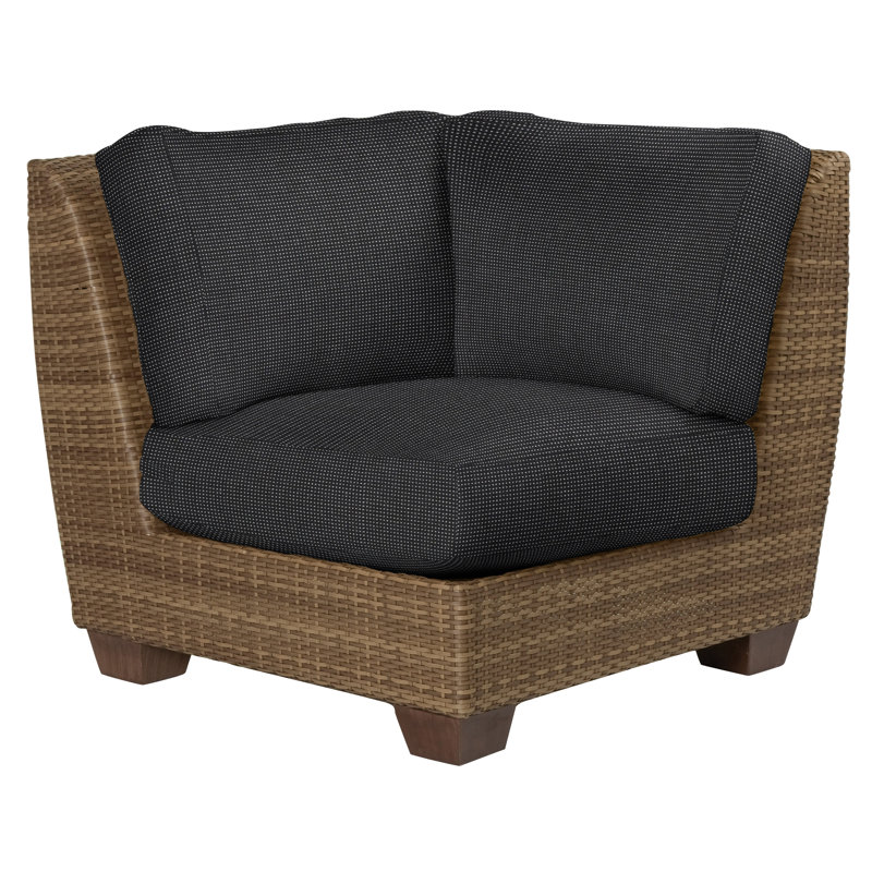 Saddleback Outdoor Corner Wedge Lounge Chair, Canvas Bird's Eye Sunbrella® Canvas, Mocha