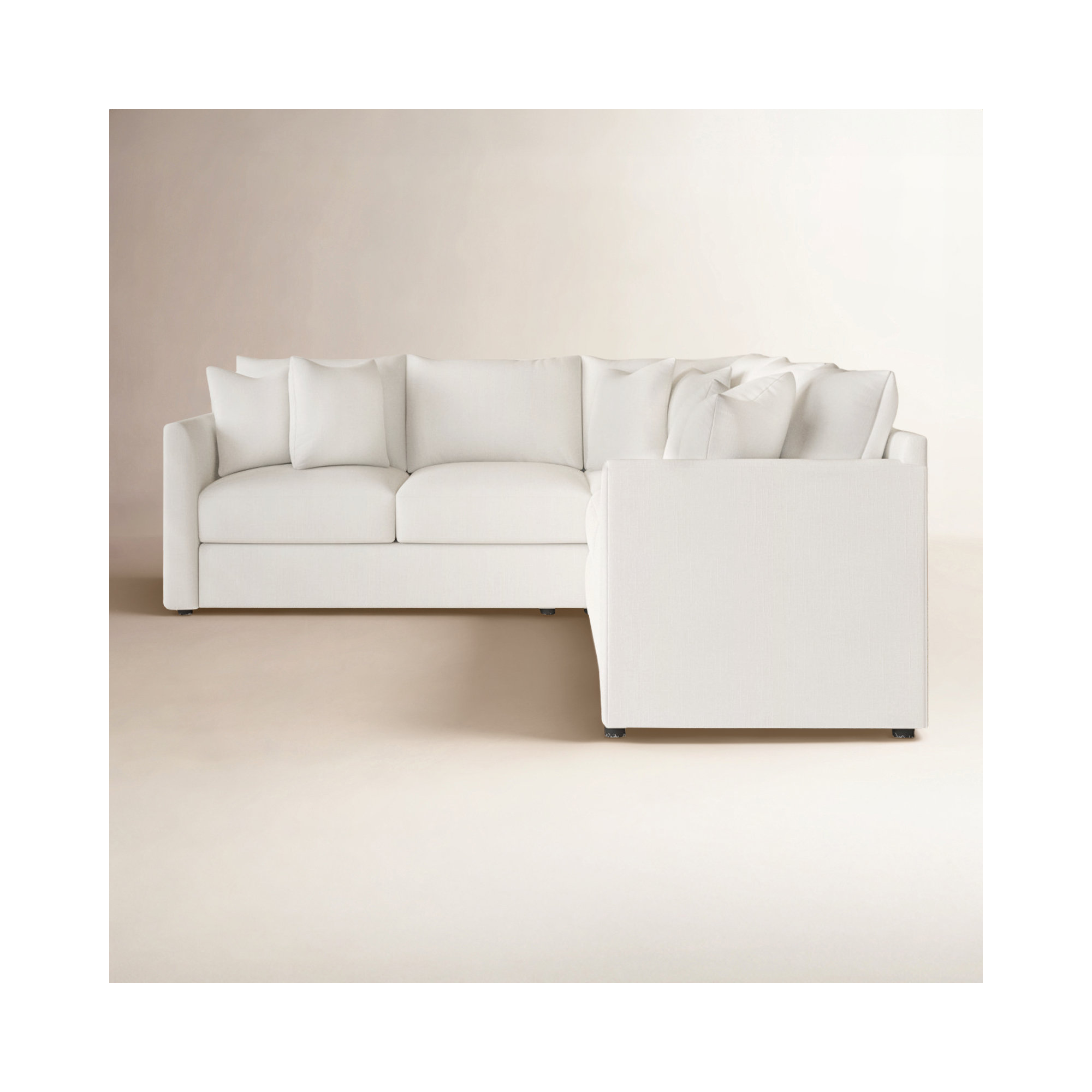 Cecelia Upholstered L-Sectional, Bayou Natural Canvas, Left Hand Facing