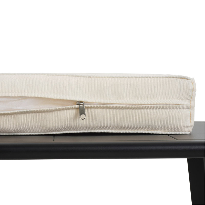 Durable And Comfortable Outdoor Seating Set,Suitable For Patios, Lawns, And Poolsides, Beige Cushion/Black Frame