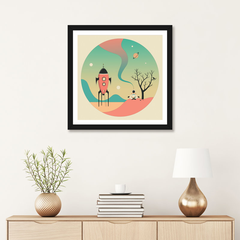Explorez II, art encadré pour enfants, H 24 po x l 24 po x p 1 po, Papier encadré noir