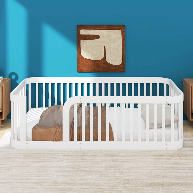 Structure de lit simple en bois massif, Blanc