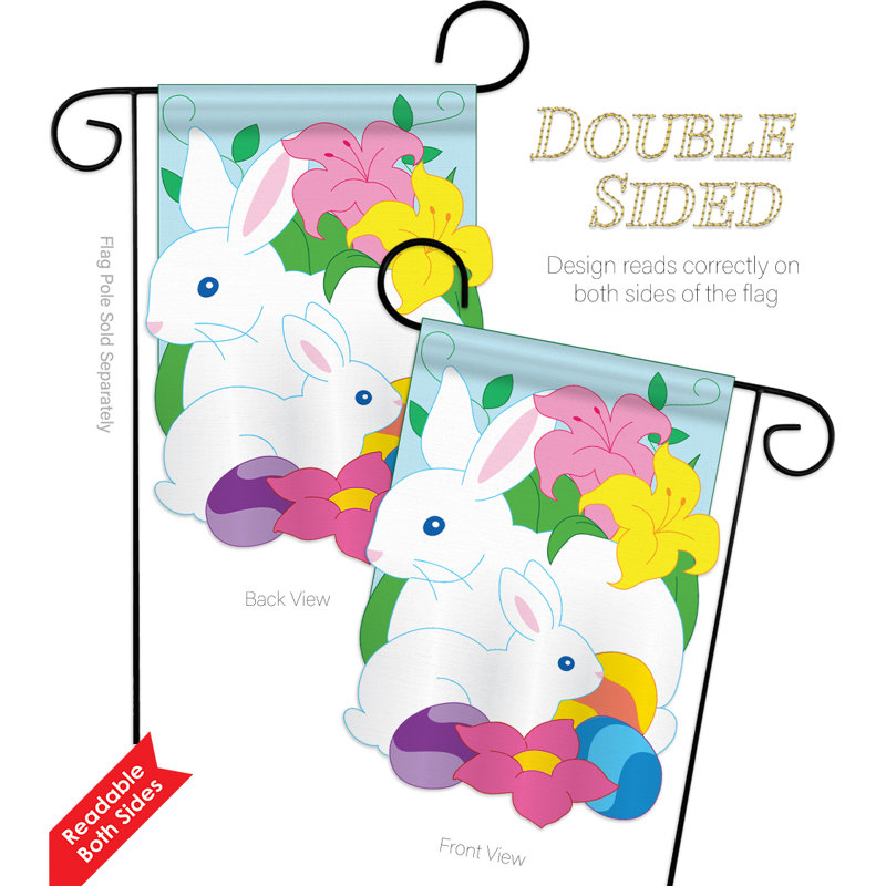 Double Sided 18.5'' H x 13'' W Polyester Easter Flag Set