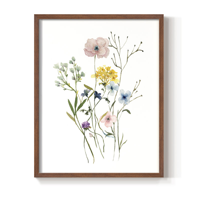 Cottage Garden Study I Framed Print - Solid Wood, Walnut, 21" H x 17" W