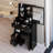 Compact Left Drawer Desktop Vanity Table with Cushioned Stool, Large Sliding Mirror, and Multi-Layer Storage for Small Spaces-215877567