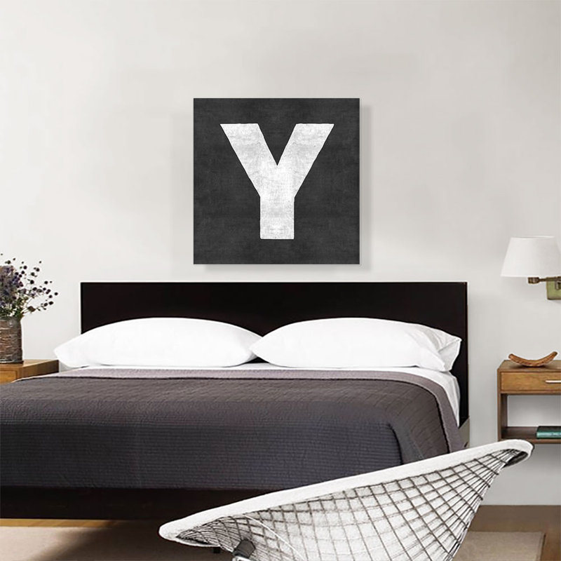 «Chalkboard Alphabet Lettre Y», reproduction d'art textuel sur toile tendue, H 26 po x l 26 po x P 1,5 po