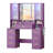 Large Lighted Makeup Vanity Set with Adjustable RGB Lights & Charging Station, Dressing Table with Mirror & Large Storage-1894107965