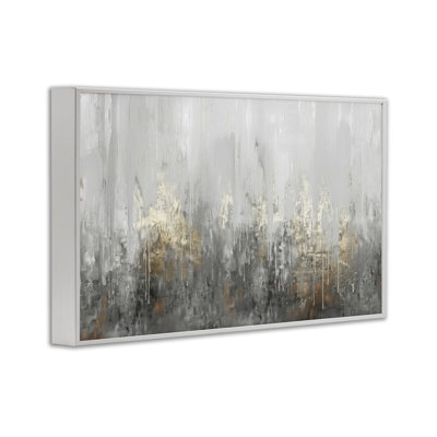Giclée sur toile grise et argent abstraite par LSR Design Studio