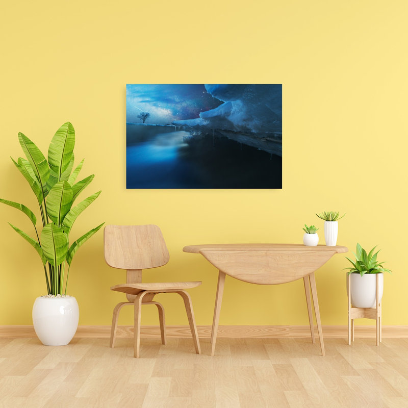«Frozen Starry Night Ethereal Peaceful Serene Landscape Nature», reproduction d'art murale, 24" H x 36" W
