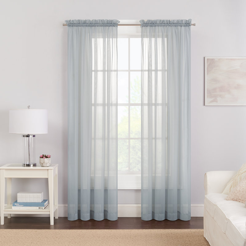 Kober Sheer Curtain Panel Pair, 59"W x 95"L, Gray