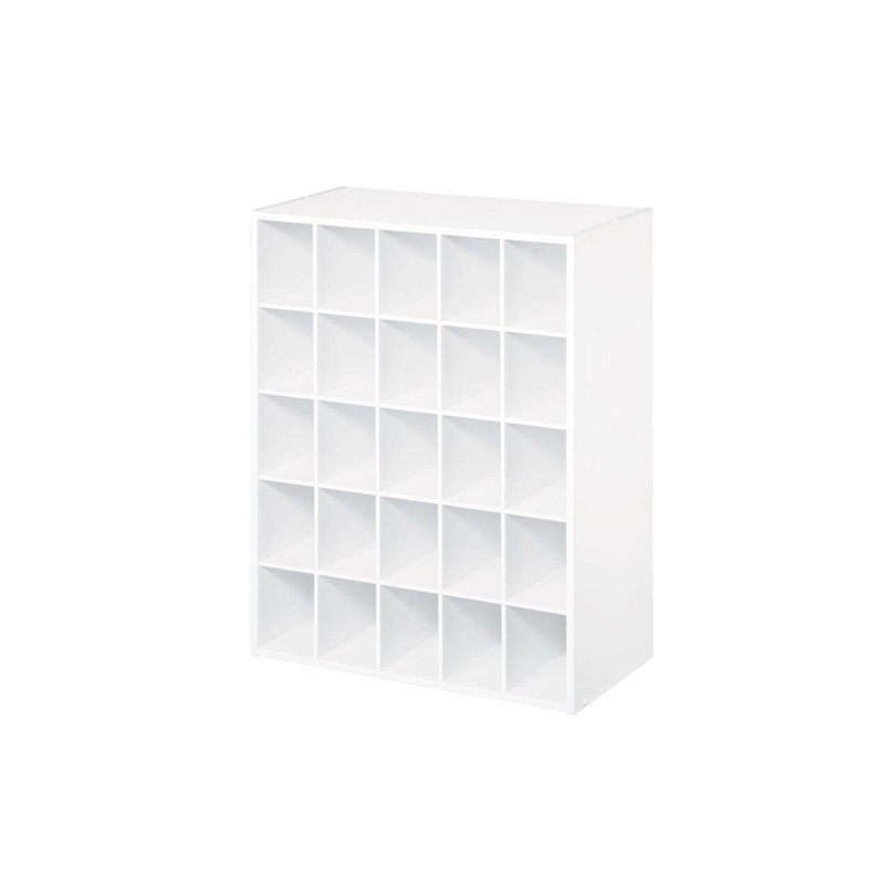 White Stackable 25-Compartment Shoe Organizer