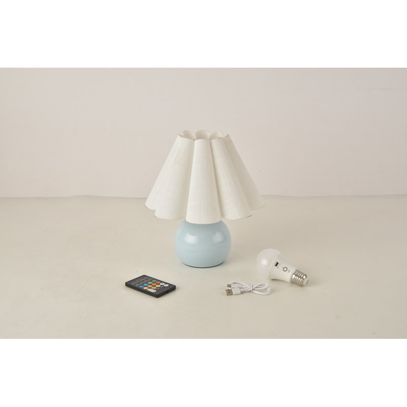 Lenee Table Lamp, Blue, White, Yes