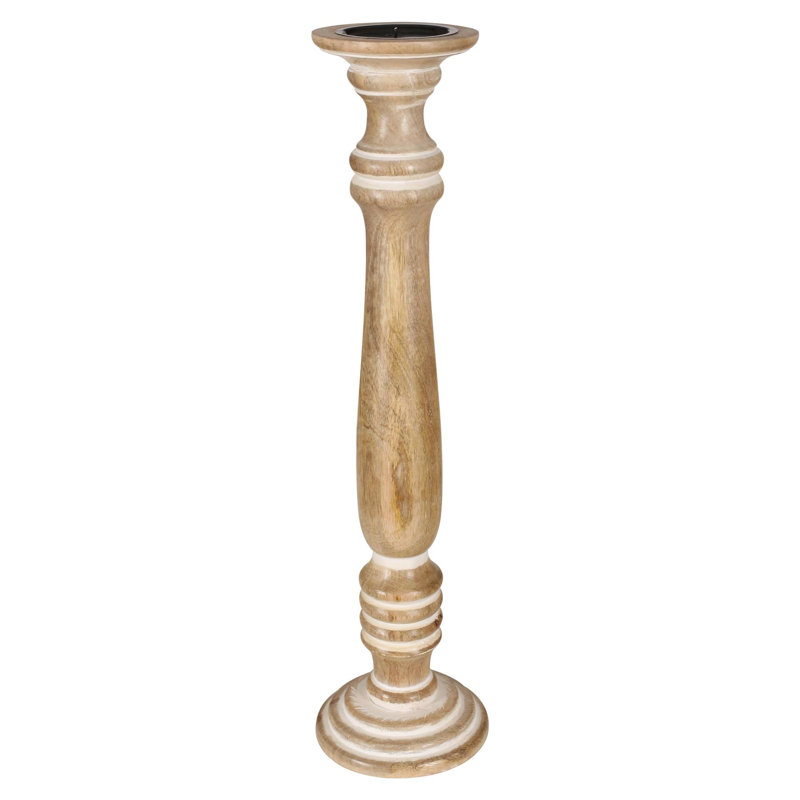 A1787N Holders Wood Tabletop Candlestick, 63cm H x 18cm W x 18cm D