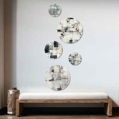 Francina - Geometric Modern Round Wall Art Set Of 5
