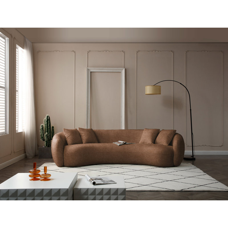 Canapé modulaire 102 pouces 5 places Boucle, Brun